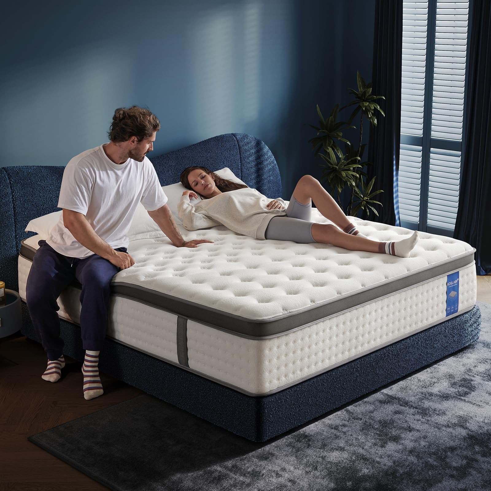 Queen Size Mattress,12 Inch Queen Mattress in a Box,Superior Hybrid Mattress with Gel Memory Foam or Back & Lumbar Support ,100 Night Trial,Soft,Pressure Relief,Zoned Support spring, Medium Firm