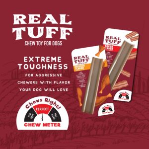 Real Tuff | Chew Toy for Large Dogs | Long Lasting for Aggressive Chewers | Chicken Flavor | 1 Count