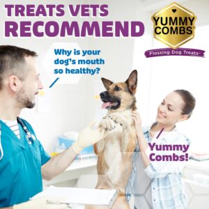 Yummy Combs - Dog Dental Treats | Removes Tartar - Vet VOHC Approved | A Yummy Treat for Teeth Cleaning - Chicken Protein | Medium 36oz and Large 36oz