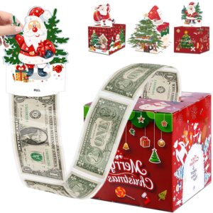 thosefun christmas party favors money box for cash gift pull, thosefun surprise box gift box for money with 50 bags, money gift boxes for cash gift ideas for women kids girls boys (santa tree)