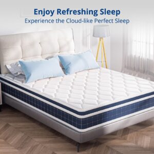 Skyday Queen Mattress, 10 Inch Cooling Queen Size Mattresses in A Box, Gel Memory Foam Hybrid Mattress for Motion Isolation, Pressure Relief,Medium Firm, Breathable, CertiPUR-US, 80"x 60"x10"