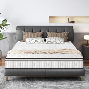 Wellynap Twin Mattress,10 Inch Twin Size Mattress,Hybrid Mattress Twin in a Box,Individually Pocketed Innerspring,Fiberglass-Free Mattress,Medium Firm120 Nights Risk-Free Trial