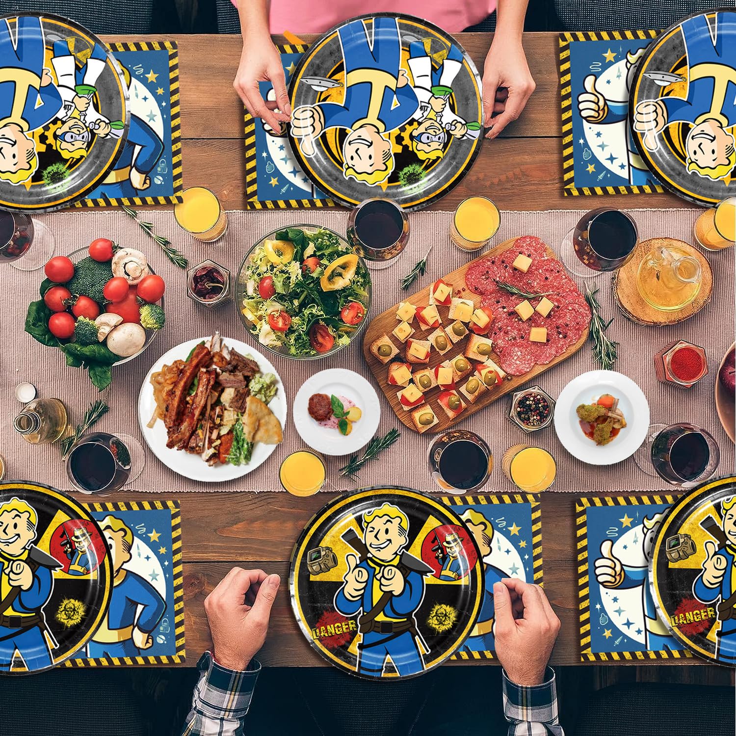 Fuyhiuous 40Pcs Fallout Vedio Game Party Supplies include 20 plates, 20 napkins for the Fallout birthday party decoration