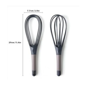 IYUEAC 2-in-1 Whisk for Stirring, Collapsible Balloon Whisk Accessories Replacement. for Cooking, Baking, Kitchen Tools(Gray)