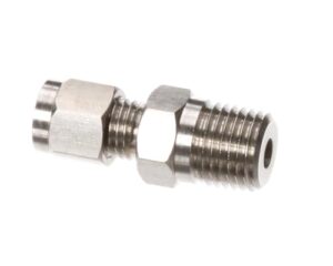 for ultrafryer fitting, compression 1/4in npt x 3/16in bore s/s 24a326 - free