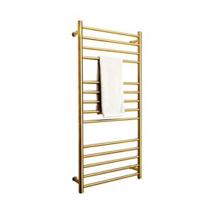 wttttw towel warmer rack 14 bars wall mounted towel heater, stainless steel towel warmer rack, clothes drying rack, gold