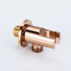 MINJING Rose Gold Handheld Toilet Bidet Sprayer, Solid Brass Bathroom Shattaf Shower Attachment, Wall Mount Single Cold Bidet Faucet with Brass Angle Valve,B