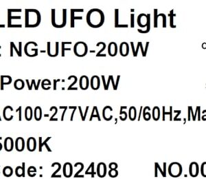 ZGDZ UFO LED High Bay Light - 200W LED Warehouse Light, 30,000 Lumens Super Bright, 5000K, 0-10V Dimmable, 5' Cable Plug, Industrial Grade, ETL Listed