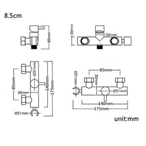 MINJING Brass Handheld Toilet Bidet Sprayer, Titanium Gold Shower Sprayer Set, Wall Mounted Bidet Faucet with Hot and Cold Mixer Valve, Single Handle Cloth Diaper Sprayer,15cm