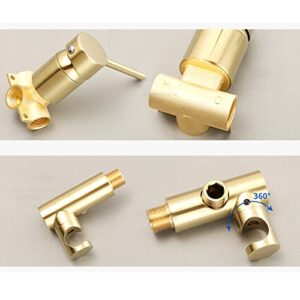 MINJING Handheld Toilet Bidet Sprayer, Brushed Gold Bidet Attachment Set, Bathroom Toilet Concealed Bidet Shower Set, Solid Brass Hot and Cold Bidet Faucet