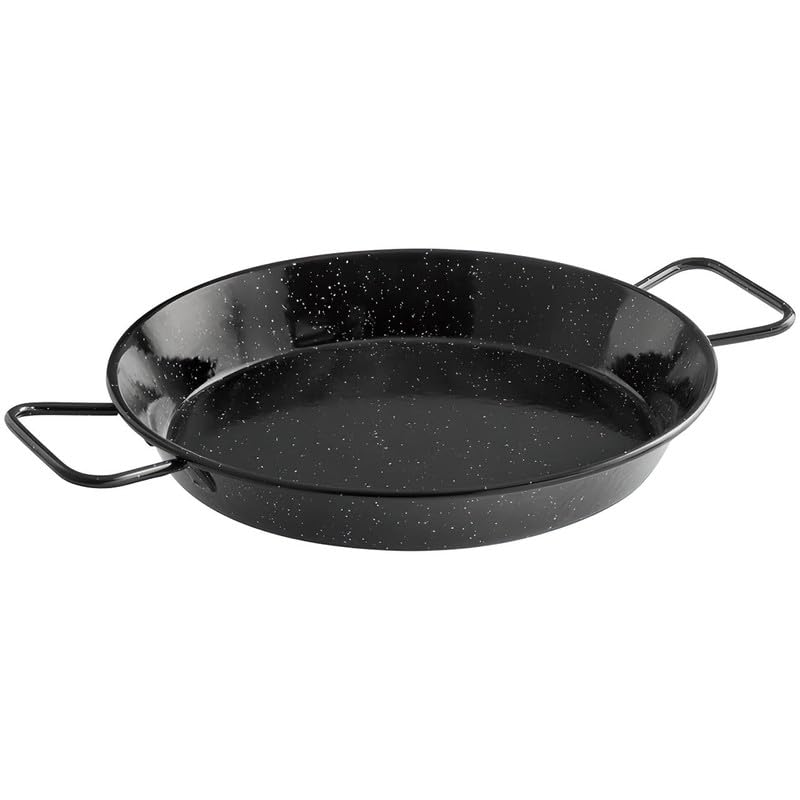 OCS Parts Pro Chef Series 11-Inch Enameled Carbon Steel Paella Pan | Heavy Duty Paella Skillet for Home and Commercial Kitchens