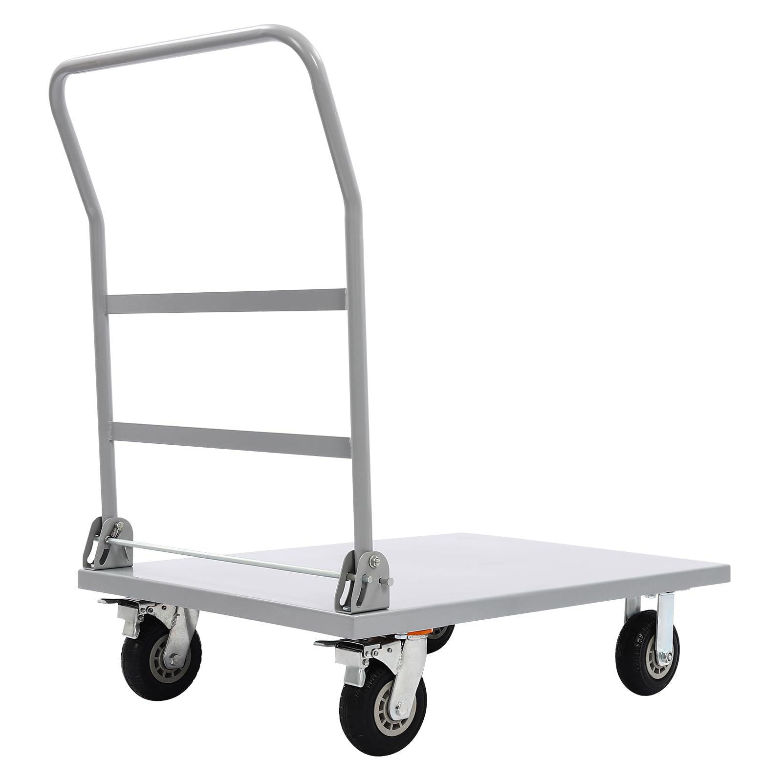 2000 LBS Heavy Duty Platform Cart Industrial Dolly Cart Hand Truck, 36" x 24" Platform Truck Flat Cart Push Cart Dolly with Foldable Handle for Groceries, Warehouse (36" x 24" Sliver)