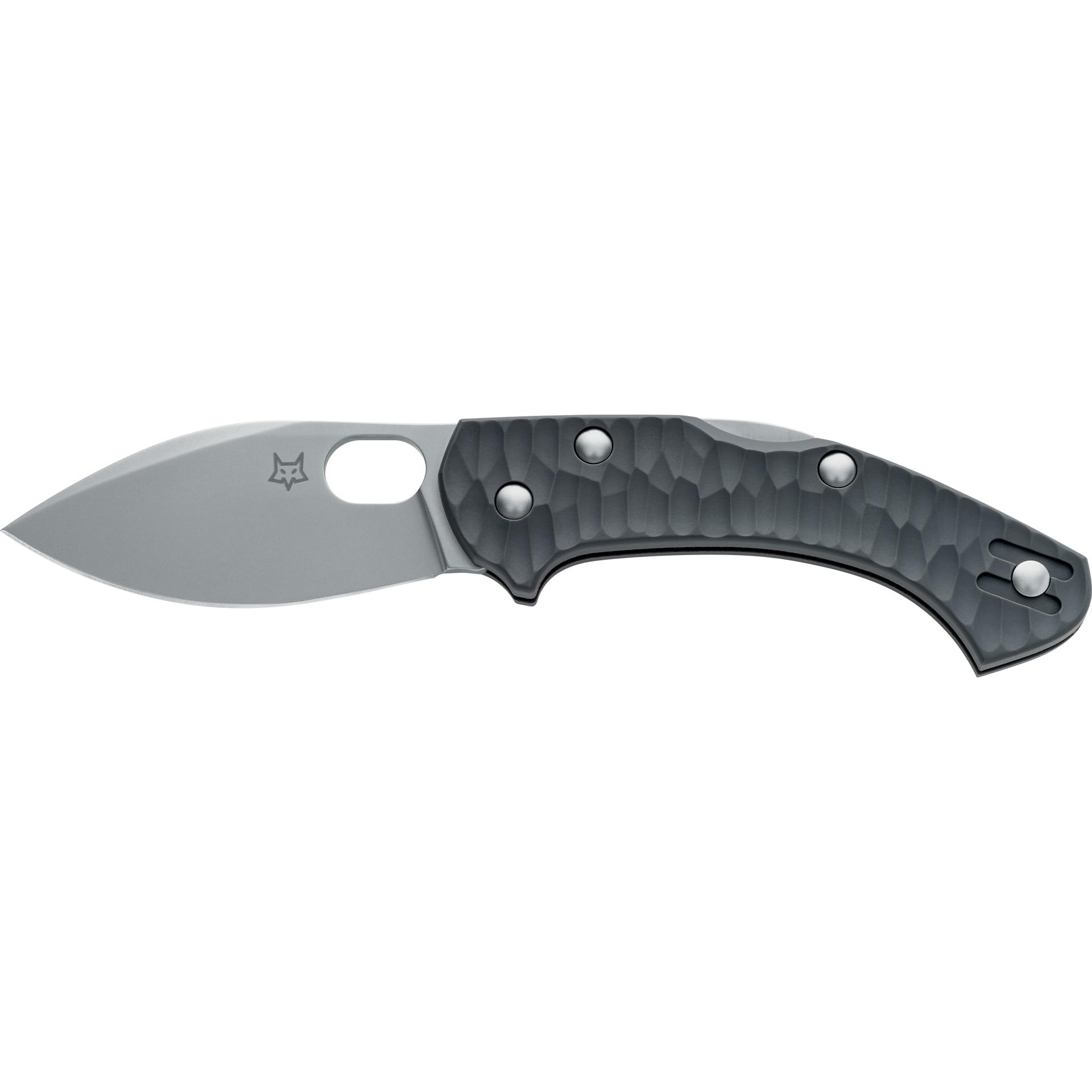 Fox Knives Zero 2.0 Desert Warrior FX-FA311 GY, Jens Anso Design Lockback Folding Pocket Knife, 6.30in N690Co Stainless Steel Blade, FRN Handle, Thumb Hole Opener, EDC Every Day Carry (Gray)