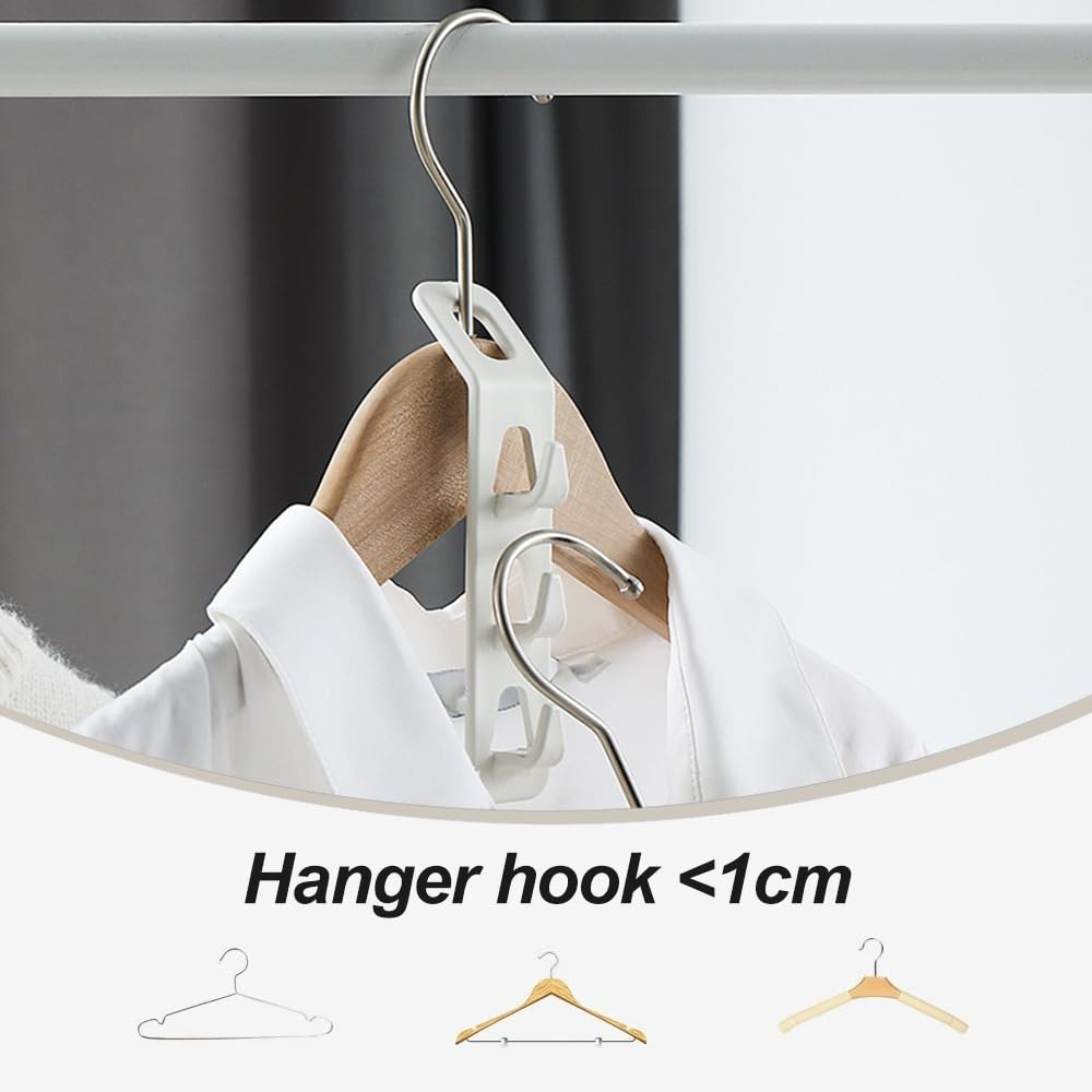 Space Saving Clothes Hanger Connector Hooks, 2024 New Multi Closet Hanger Organizer, Hanger Extender Hooks Space Saver Closet Dorm Room Organization Essentials for Closet Organizers and Storage (8pcs)