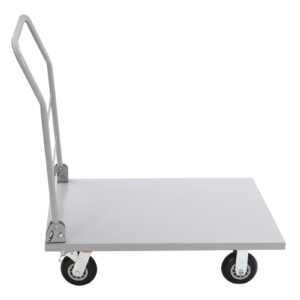 2000 LBS Heavy Duty Platform Cart Industrial Dolly Cart Hand Truck, 36" x 24" Platform Truck Flat Cart Push Cart Dolly with Foldable Handle for Groceries, Warehouse (36" x 24" Sliver)