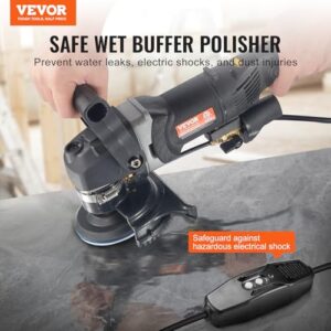 VEVOR Wet Polisher 800W, 4" Concrete Grinder with 6 Variable Speed and 7 Polishing Kits, Wet Grinder Machine for Marble, Granite, Stone, Rock, Tile, Equipped with a GFCI Switch, (700-3000 RPM)