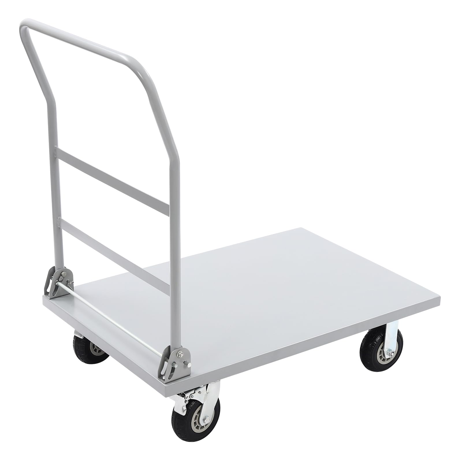 2000 LBS Heavy Duty Platform Cart Industrial Dolly Cart Hand Truck, 36" x 24" Platform Truck Flat Cart Push Cart Dolly with Foldable Handle for Groceries, Warehouse (36" x 24" Sliver)