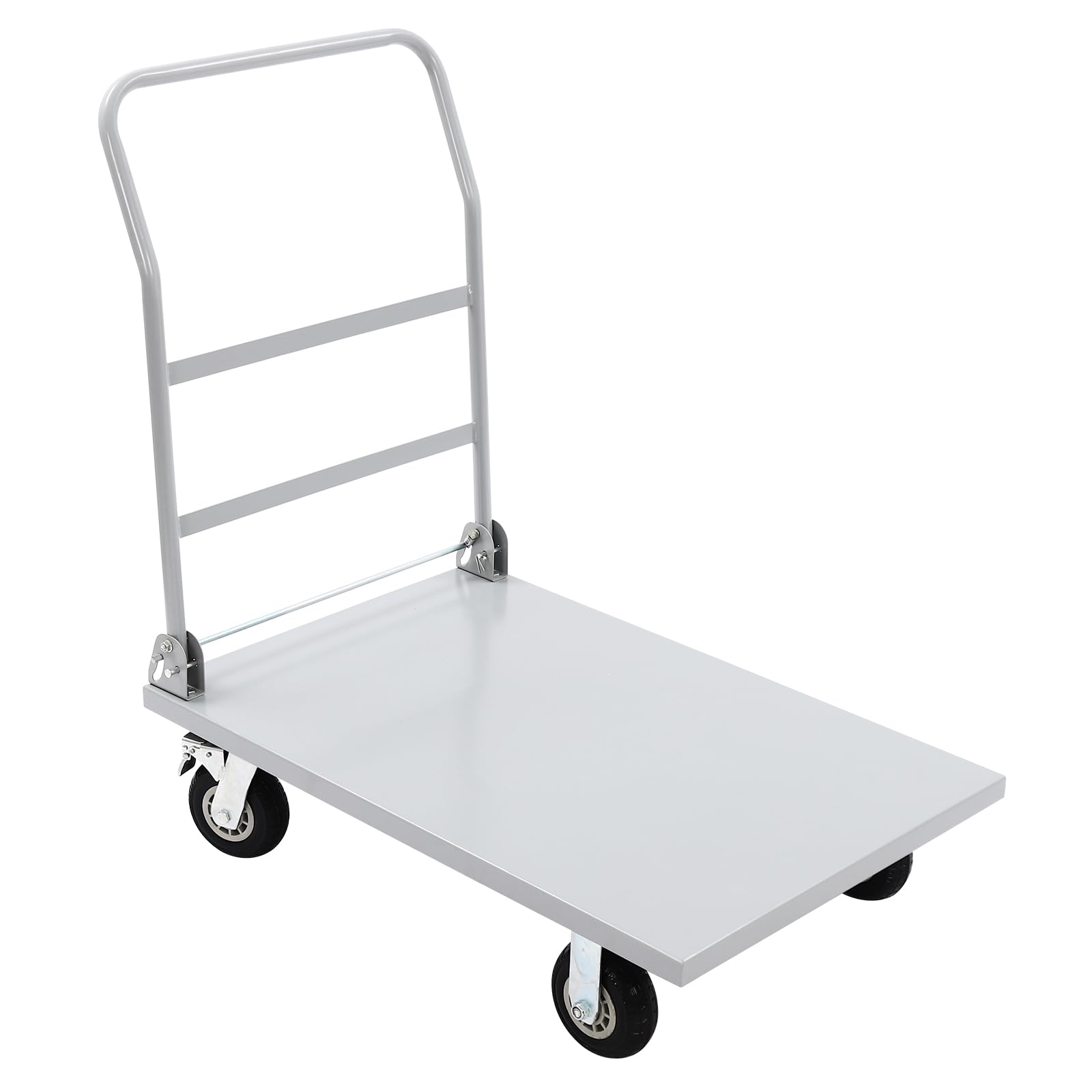 2000 LBS Heavy Duty Platform Cart Industrial Dolly Cart Hand Truck, 36" x 24" Platform Truck Flat Cart Push Cart Dolly with Foldable Handle for Groceries, Warehouse (36" x 24" Sliver)