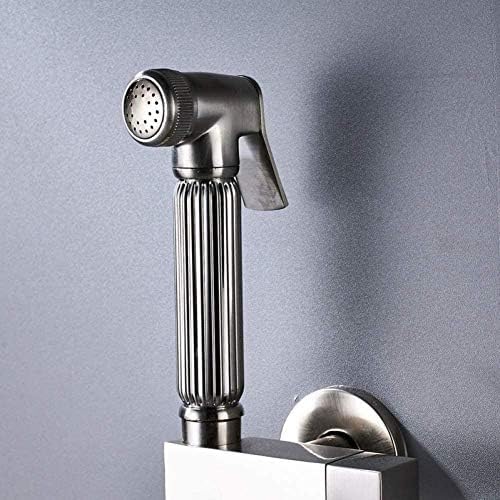 MINJING Brushed Nickel Bidet Sprayer Head Wall Mounted Bathroom Bidet Faucet Shower Faucet Toilet Bidet Muslim Brass Wash Faucet