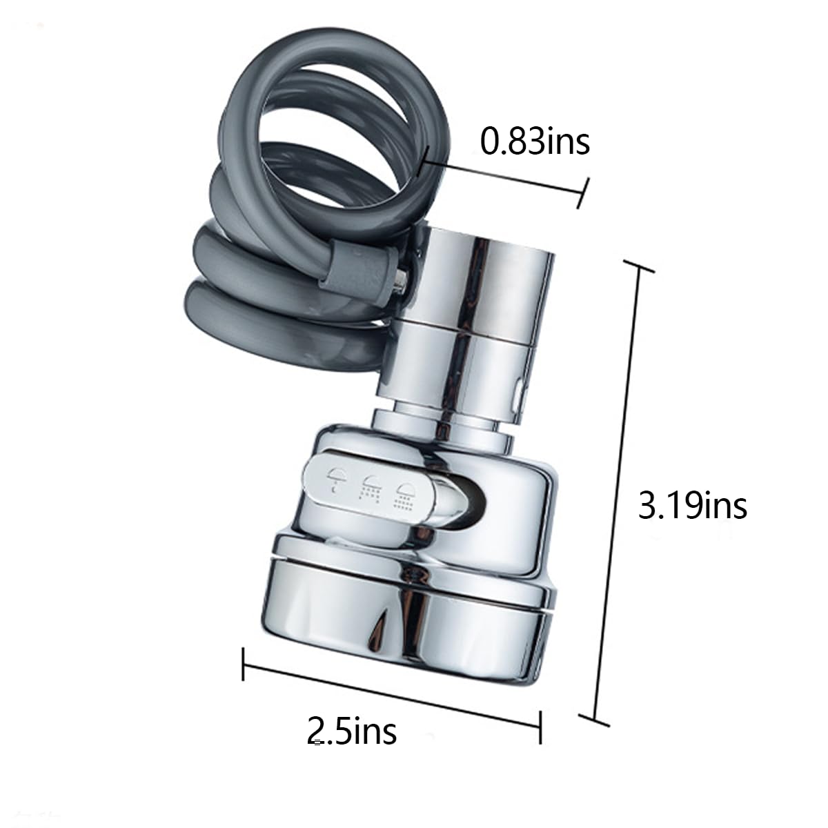 Multifunctional retractable three-gear faucet extender, suitable for sinks, kitchens, bathtubs and closestool