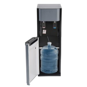 BRICZUNA Water Dispenser, Bottom Loading Water Dispenser, Holding 0.16Gal/H 620W Portable Water Warmer for Travel, Hotel,Offices, Living Room (Dark Gray)