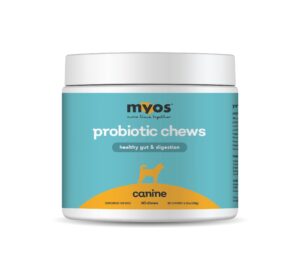 myos probiotic chew for dogs - daily digestive support, promotes complete gut health, aids digestion, enhances nutrient absorption, supports healthy stool - all-in-one chewable supplement