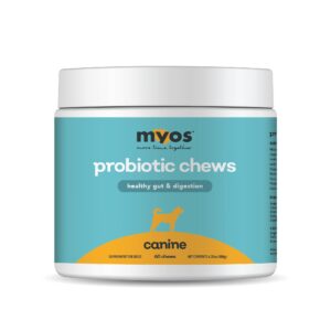 MYOS Probiotic Chew for Dogs - Daily Digestive Support, Promotes Complete Gut Health, Aids Digestion, Enhances Nutrient Absorption, Supports Healthy Stool - All-in-One Chewable Supplement