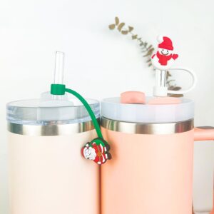 Velaco 6 PCS Christmas Straw Covers Compatible with Stanley Cups - Dust-Proof Straw Caps for 40 oz Tumblers and Water Bottles