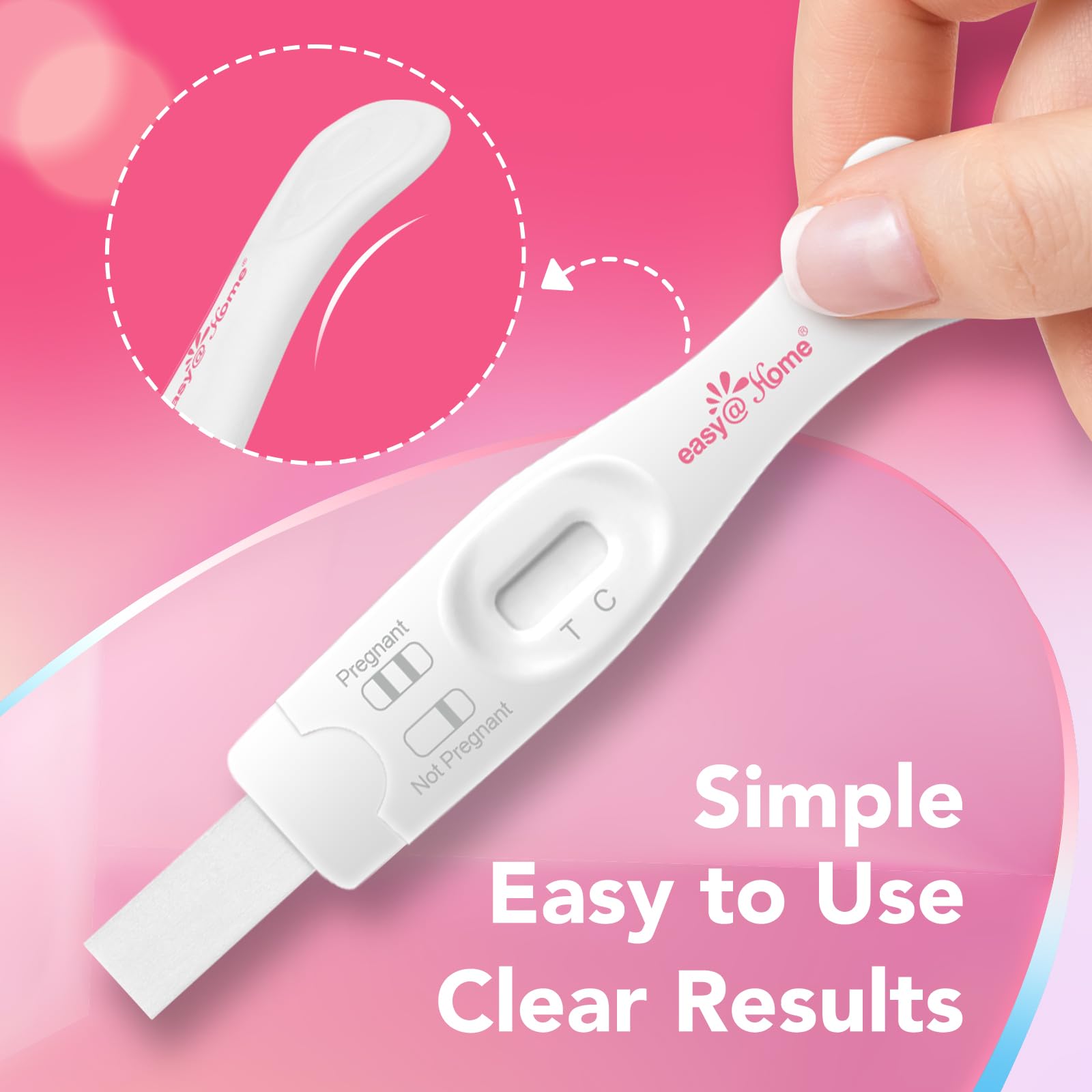 Easy@Home Digital Basal Thermometer with Blue Backlight LCD Display + Easy@Home Ovulation Test Strips, 25 Pack Fertility Tests + Easy@Home Pregnancy Test Sticks