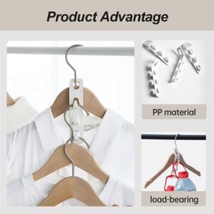 Space Saving Clothes Hanger Connector Hooks, 2024 New Multi Closet Hanger Organizer, Hanger Extender Hooks Space Saver Closet Dorm Room Organization Essentials for Closet Organizers and Storage (8pcs)