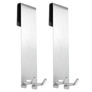 uxcell 2 pcs shower door hooks, 7.1 inch stainless steel extended over door hooks glass door hook shower towel hooks for frameless glass shower door, silver