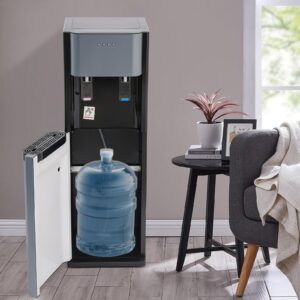 briczuna water dispenser, bottom loading water dispenser, holding 0.16gal/h 620w portable water warmer for travel, hotel,offices, living room (dark gray)