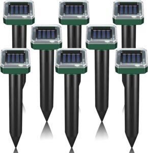 pack of 8 solar mole repellent sonic gopher repellent vole chaser mole deterrent sonic spikes rodent repellent ultrasonic pest control outdoor keep moles out of yard lawn