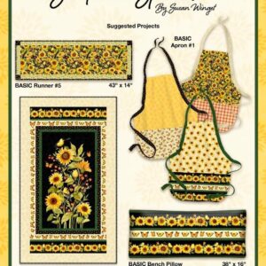 Wilmington Prints Sunflower Splendor 24-7/8" Sunflower and Goldfinch Panel Black, Fabric by The Panel