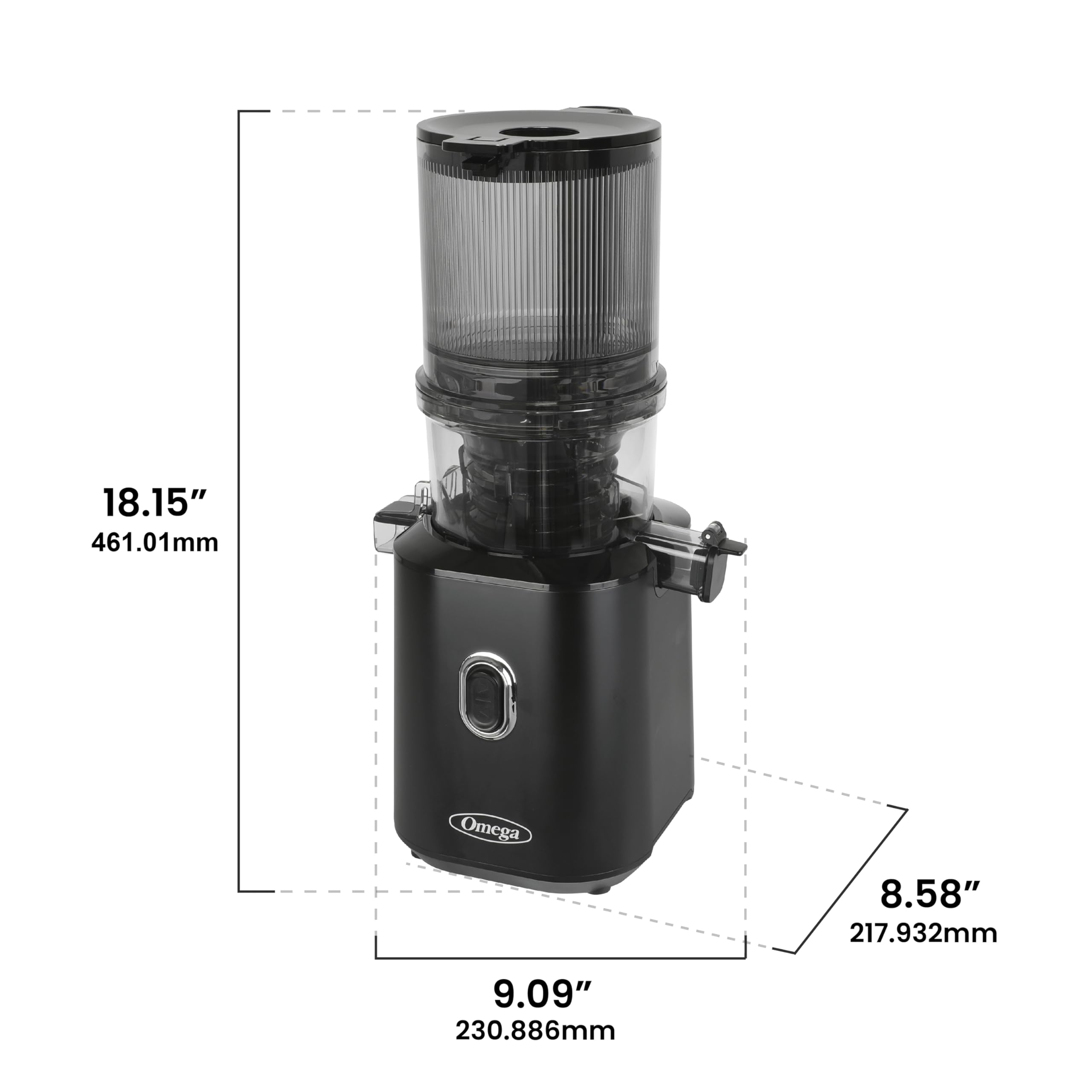 Omega Cold Press Juicer Slow Masticating for Vegetable and Fruit Juice Time Saving Series for Batch Juicing with Extra Large Hopper for Less Prep, 150-Watts, Black