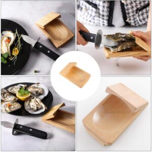 Oyster Clamp, Seafood Tools Oyster Shucking Knife, Oyster Clamp Wood Suit, Seafood Safety Hand Guard For Home Use