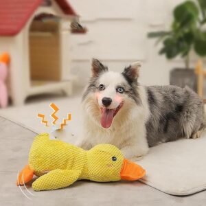 Grishay Calm Duck Dog Toy, Outfany Calm Duck, Calming Duck Toy for Dogs, Dogs Emotional Support Duck, Calming Duck Dog Toy Bright Yellow, Pet Paradise Duck, Yellow Calming Duck for Dogs (Green*2,S,M)