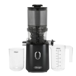 Omega Cold Press Juicer Slow Masticating for Vegetable and Fruit Juice Time Saving Series for Batch Juicing with Extra Large Hopper for Less Prep, 150-Watts, Black