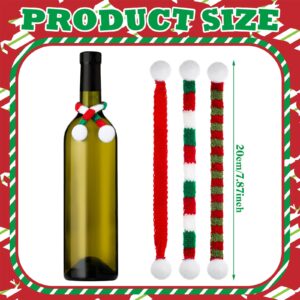 Bencailor 36 Pieces Mini Christmas Scarves for Craft Tiny Snowman Scarves 7.9 x 0.6 Inch Xmas Pet Knitted Scarf Doll Snowman Wine Bottle Scarf Accessory Holiday Christmas Decor for DIY (Red Green)