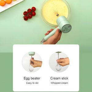 2 in 1 Multifunction Cordless Electric Food Processor & Hand Mixer For Meat, Spices, Fruits and Vegetable Chopper, USB Rechargeable, White