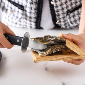 Oyster Clamp, Seafood Tools Oyster Shucking Knife, Oyster Clamp Wood Suit, Seafood Safety Hand Guard For Home Use