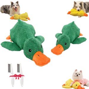 grishay calm duck dog toy, outfany calm duck, calming duck toy for dogs, dogs emotional support duck, calming duck dog toy bright yellow, pet paradise duck, yellow calming duck for dogs (green*2,s,m)