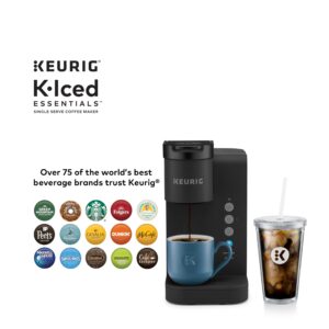 K- Iced Essentials Coffee Maker, Hot and Iced Coffee, Brew Over Ice Button, 4 Cup Sizes, 36oz Reservoir, My K- Cup Compatible,BLACK