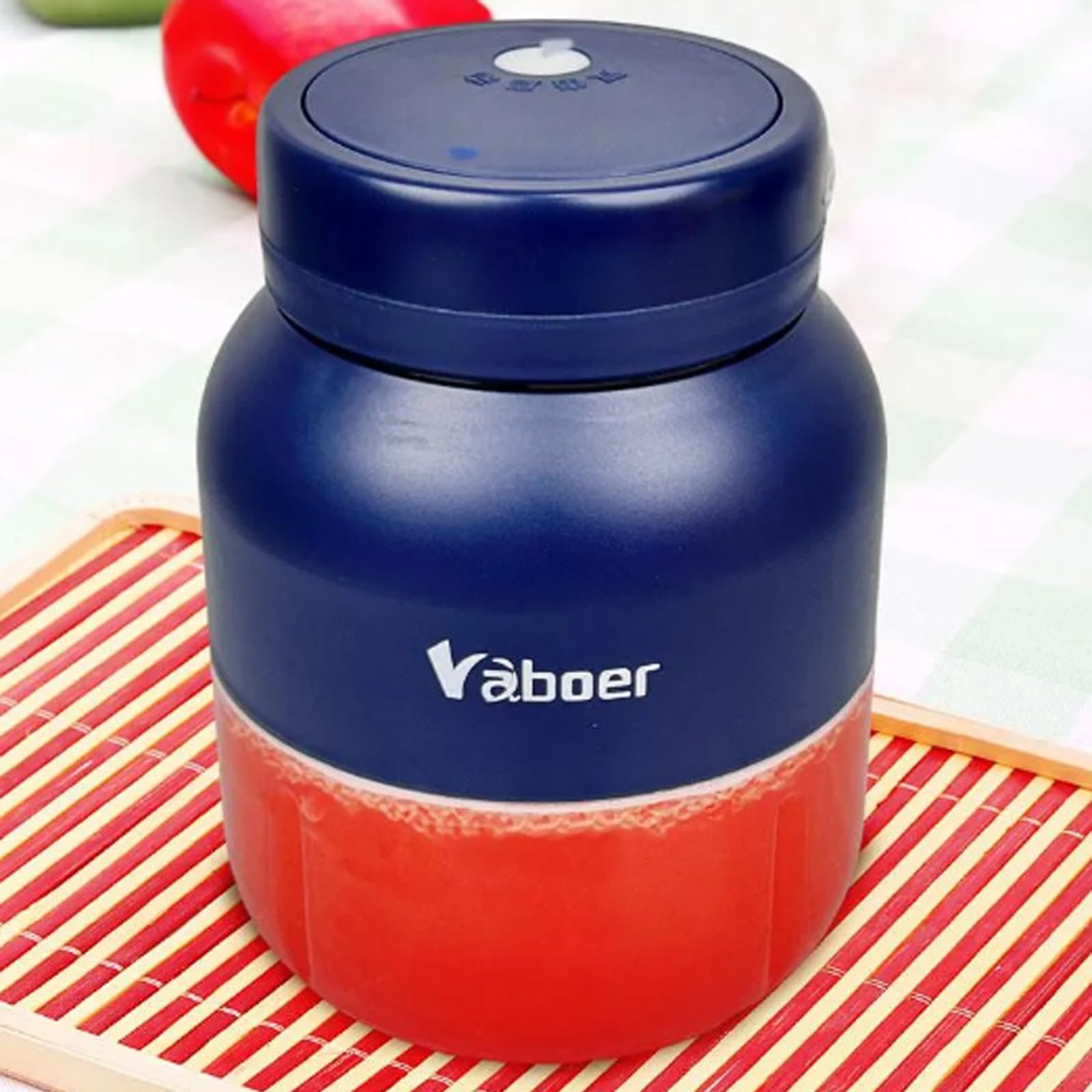 Vaboer Portable Juicer, Juice Cup Blender, Baboer Portable Juicer, Multi-Function Ton Barrels, Smoothie Blender with Travel Lid and Straw, for Home Fruit Wireless Small Juicer Cup (1.1L)