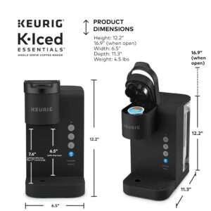 K- Iced Essentials Coffee Maker, Hot and Iced Coffee, Brew Over Ice Button, 4 Cup Sizes, 36oz Reservoir, My K- Cup Compatible,BLACK