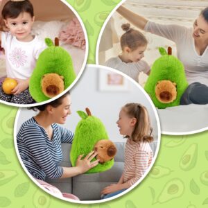 CHDBLOCK Avocado Capybara, Capybara Plush, Capybara Stuffed Animal, Soft Capybara Doll Pillow, Capybara Avocado Food Plushie Pillow Doll Toys(Avocado Capybara-13.77 inch)