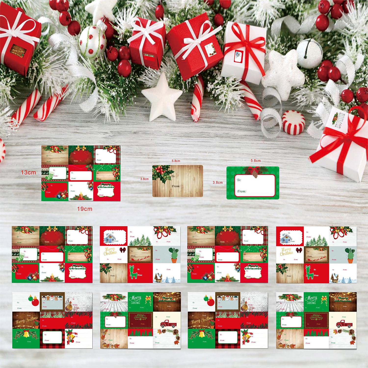 Christmas Sealing Sticker Christmas Stickers Labels Christmas Name Seal sticker8 Pieces of 72 Pieces, Christmas Element Name Label Christmas Label Stickers Decorate Christmas Accessories