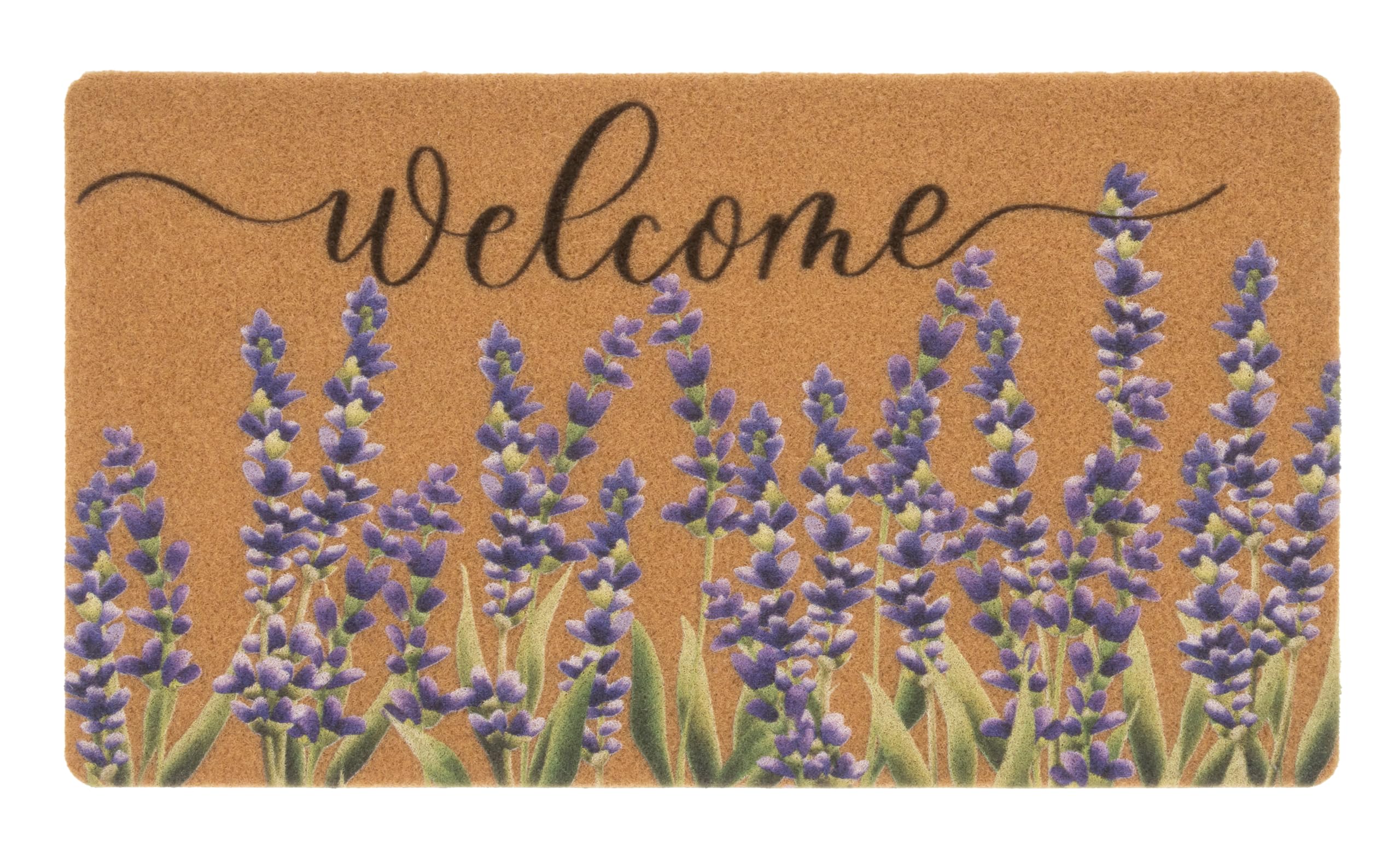 Lavender-Welcome-Doormat Outdoor-Entrance - Coir-Non-Slip Seasonal-Spring Summer Indoor Home Decor Front Door Mats