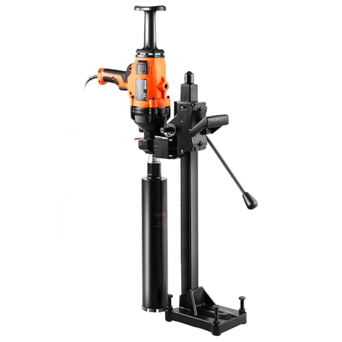 VEVOR Diamond Core Drill Machine, Wet and Dry Use, 0.8-6.3in Drilling Diameter Handheld Core Drill Rig with Stand and Core Drill Bit, 2000W Rugged Concrete Core Drill, For Concrete, Brick, Marble