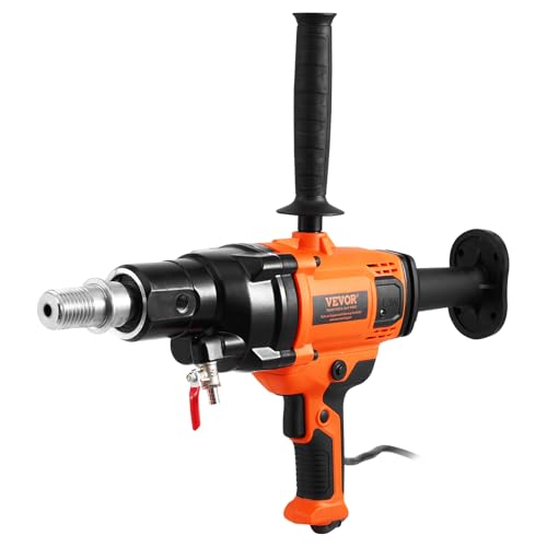 VEVOR Diamond Core Drill Machine, Wet and Dry Use, 0.8-6.3in Drilling Diameter Handheld Core Drill Rig with Stand and Core Drill Bit, 2000W Rugged Concrete Core Drill, For Concrete, Brick, Marble